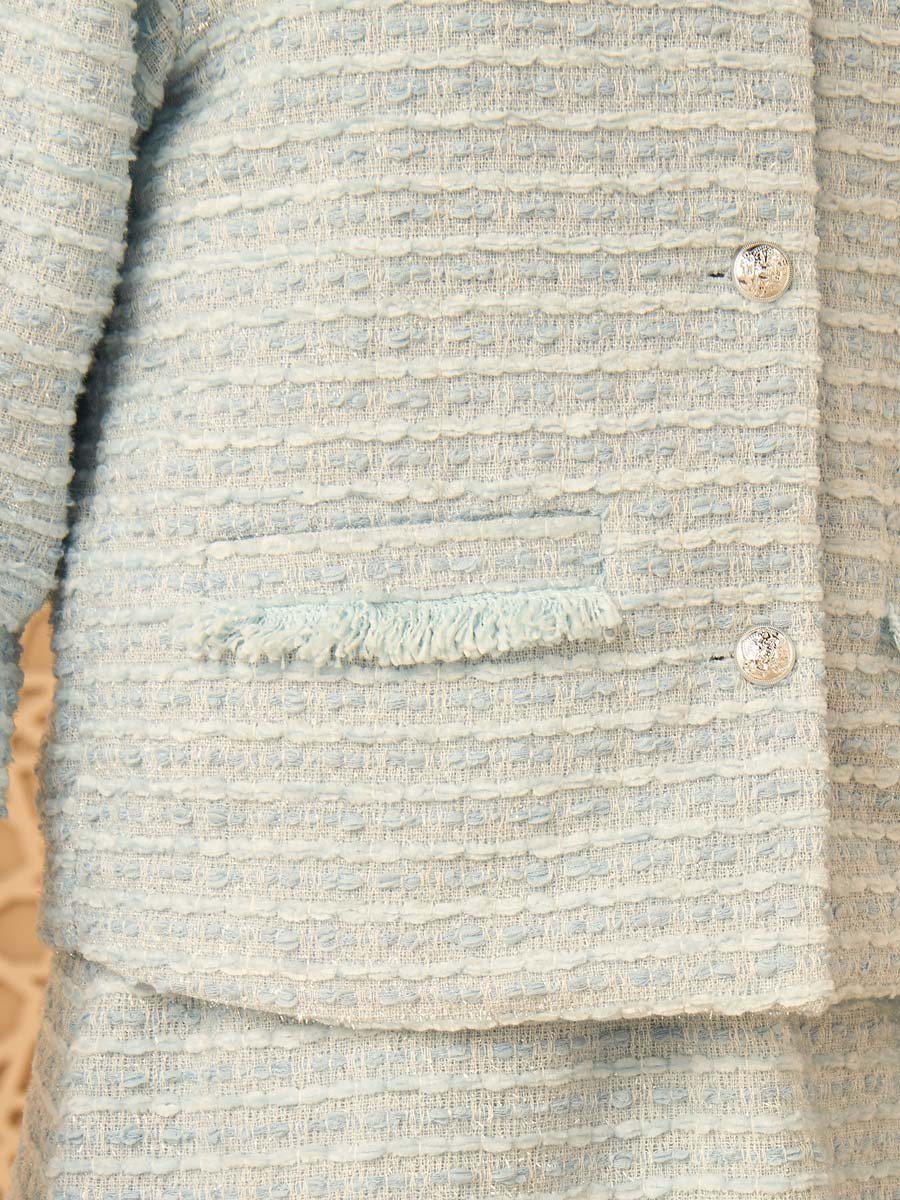Textured Tweed Jacket with Pocket Detail