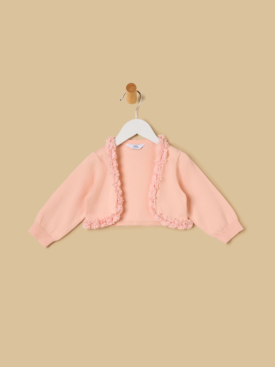 Floral Trim Cotton Shrug