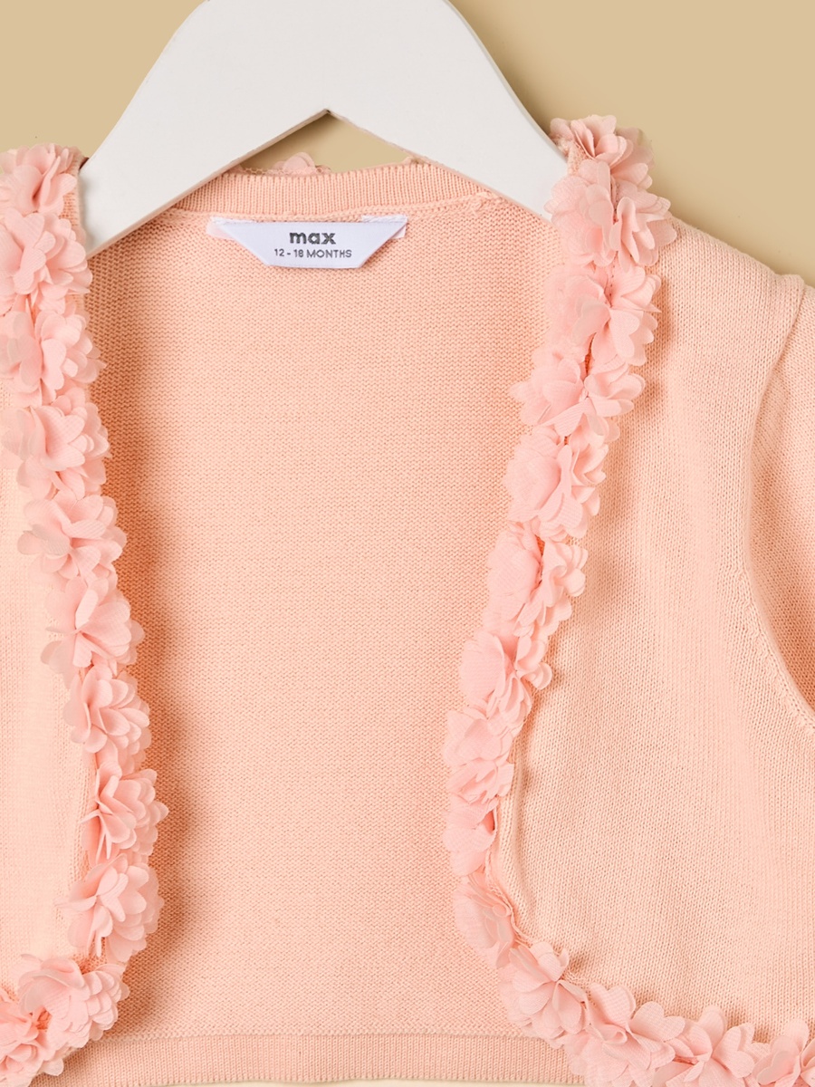 Floral Trim Cotton Shrug