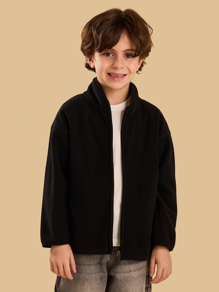 Zip Through Cotton Fleece Jacket