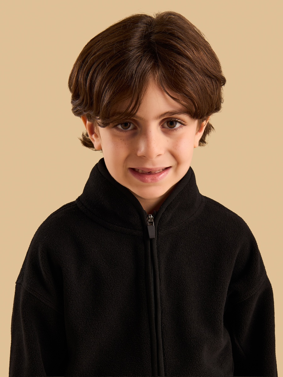 Zip Through Cotton Fleece Jacket