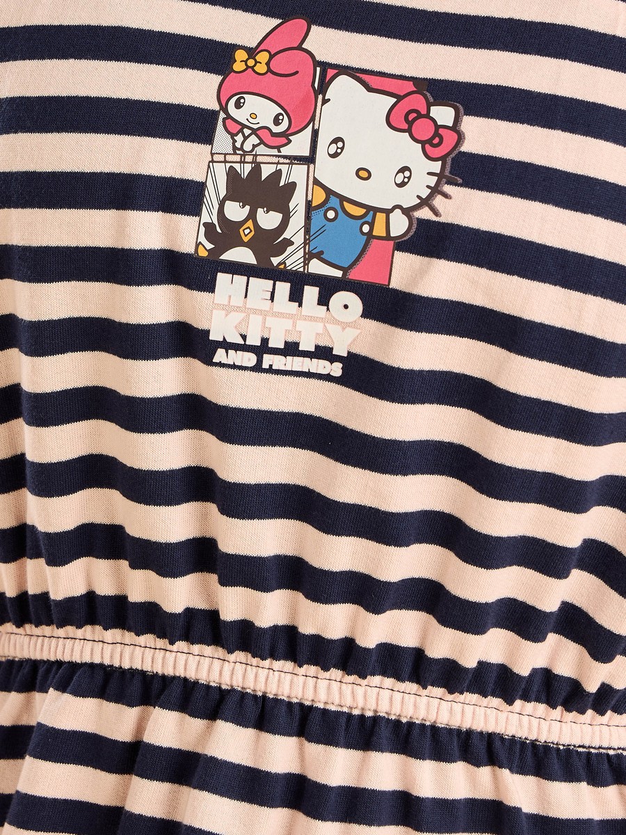 Cotton Hello Kitty and Friends Print Side Slit Longline Dress