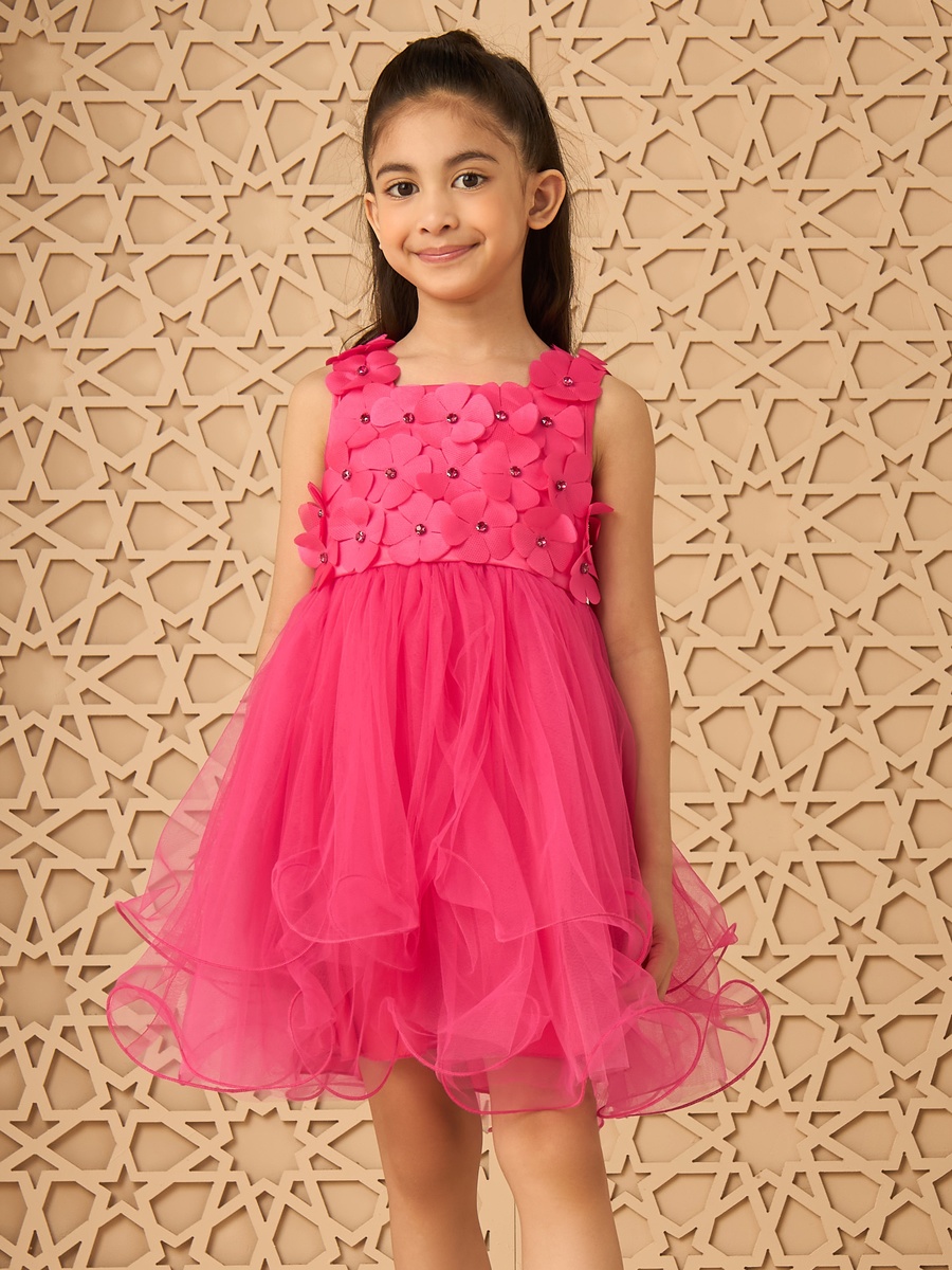 3D Flower Accent Mesh Tutu Dress For Default Category at Bahrain | Styli