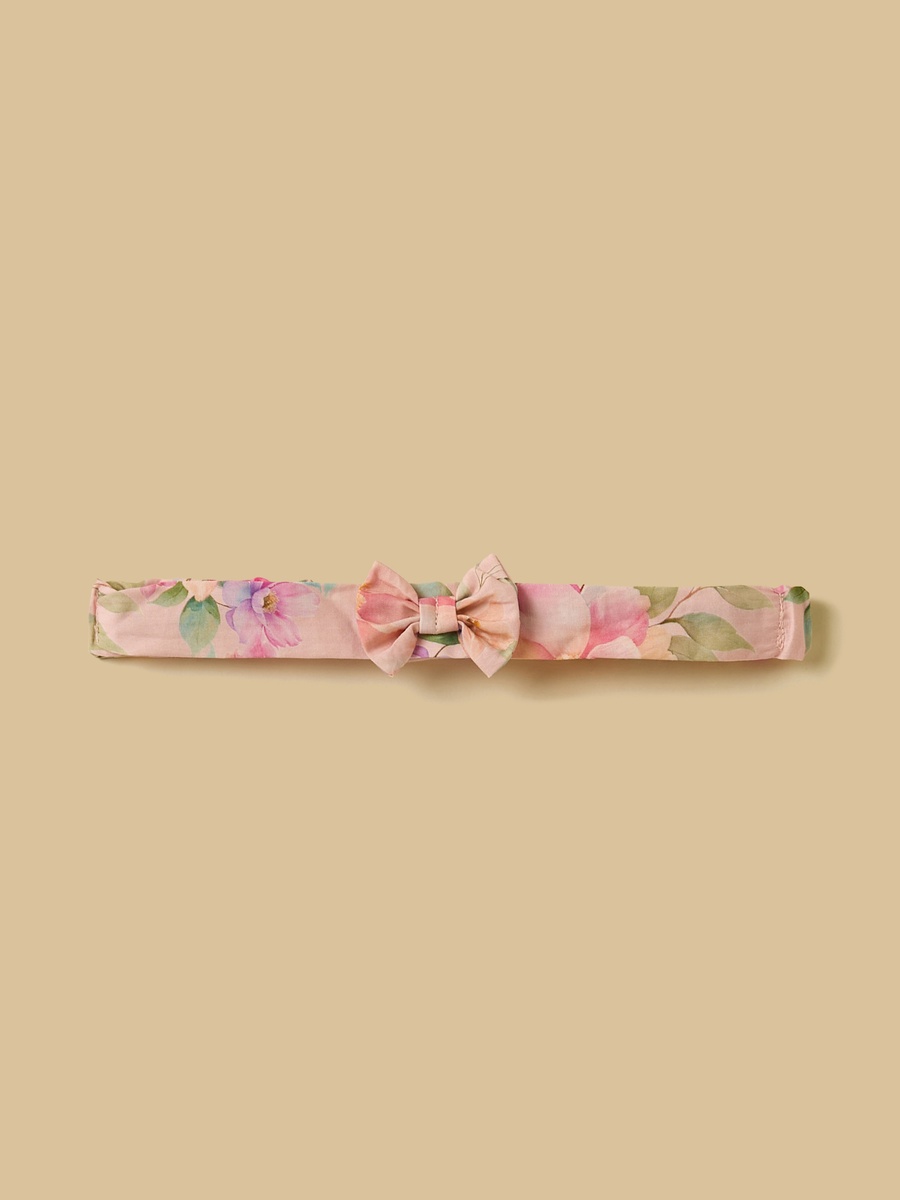 Floral Print Cotton Dress with Bloomer and Hairband