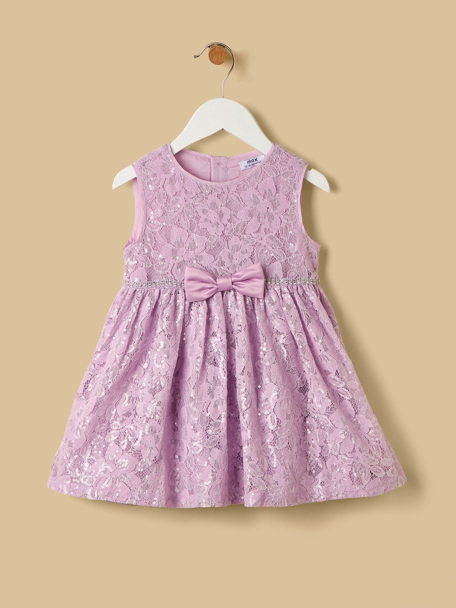 Lace Sequin Embellished Sleeveless Dress