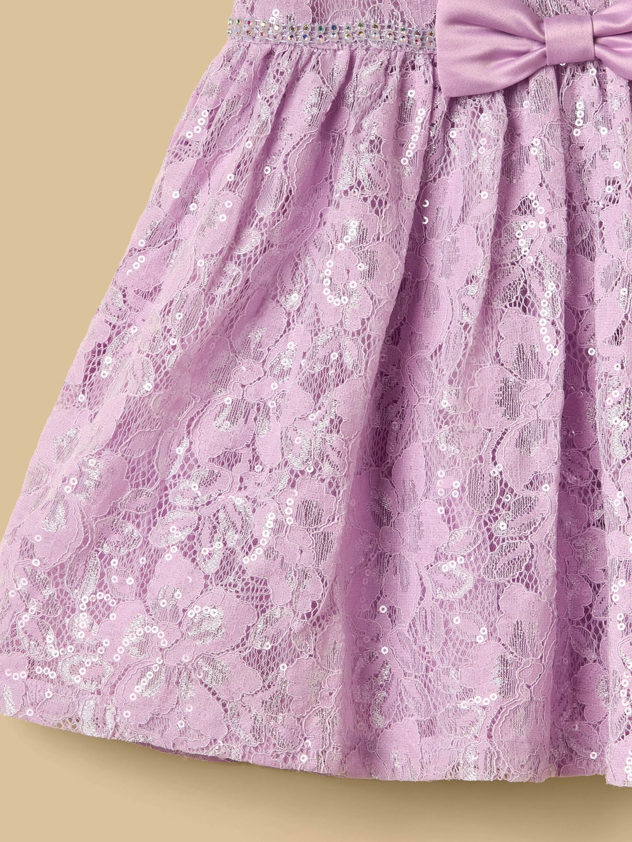 Lace Sequin Embellished Sleeveless Dress