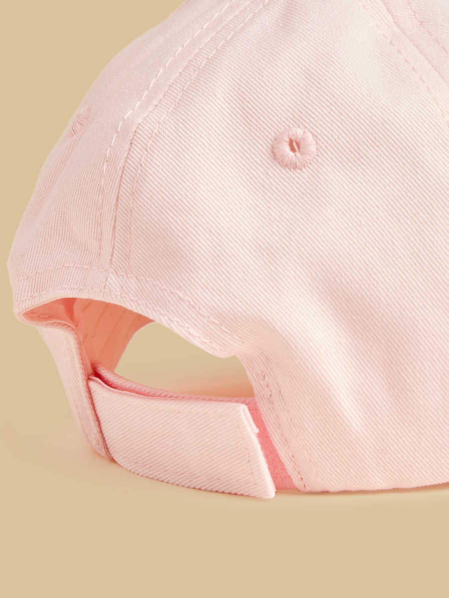 Floral Applique Cap with Hook and Loop Closure
