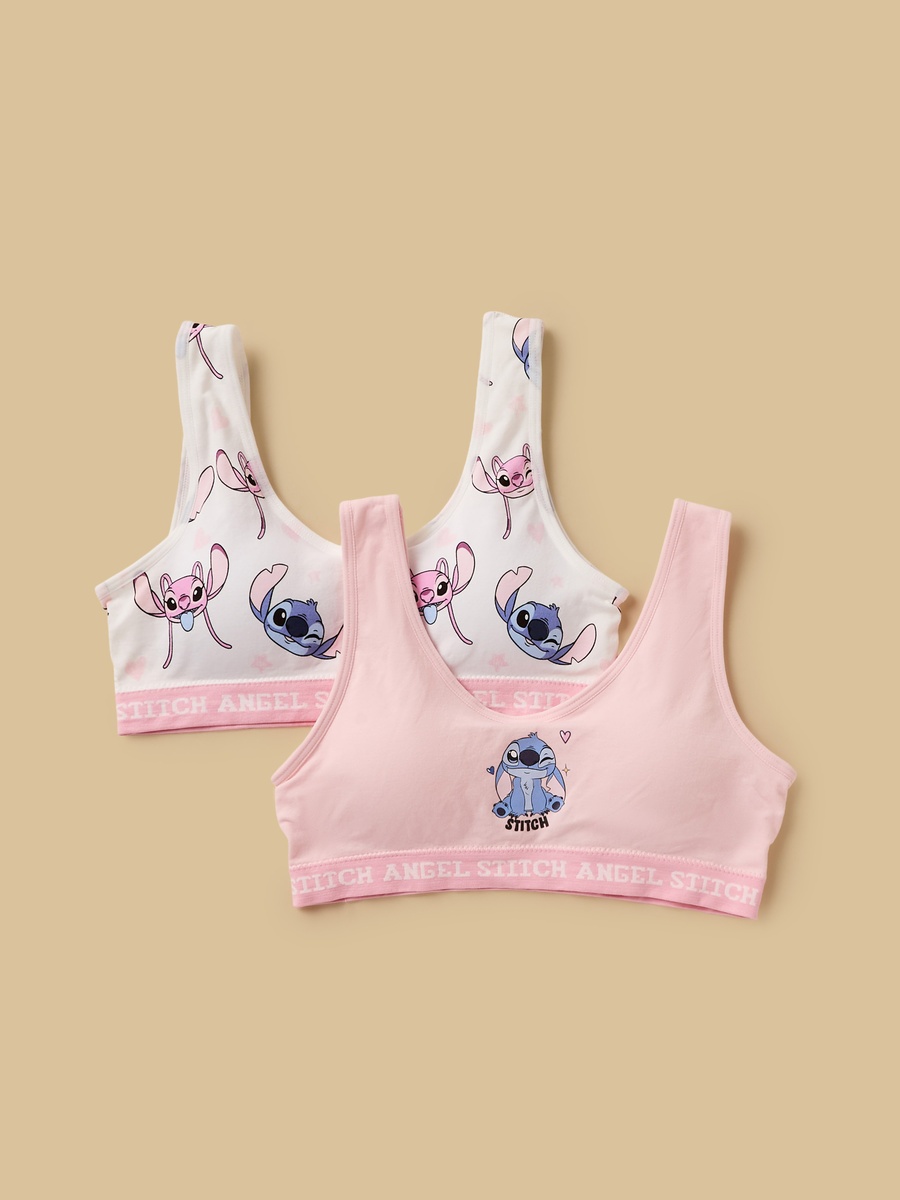Pack of 2 - Stitch and Angel Print Trainer Bra