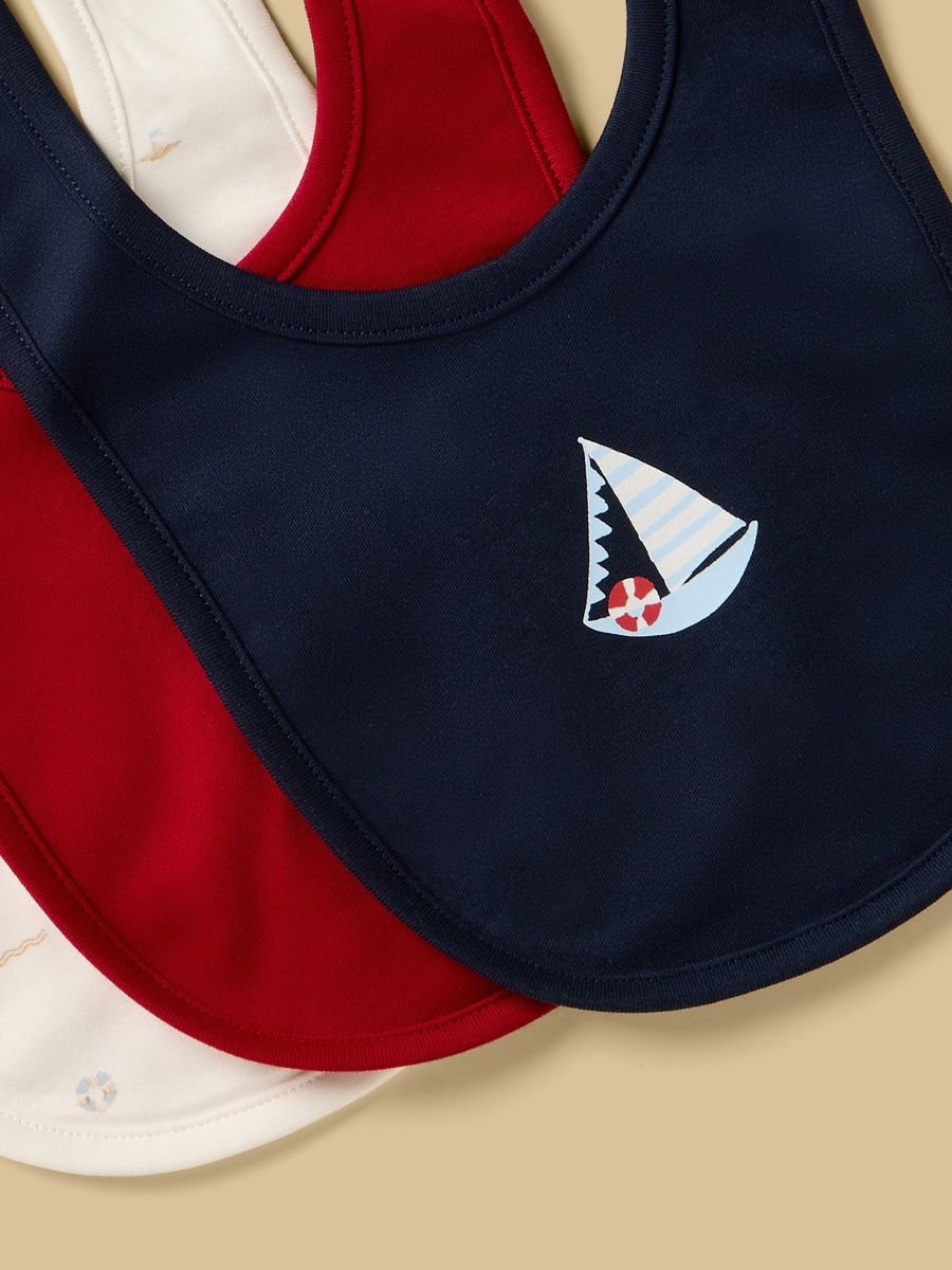 Pack of 3 - Yatch Print Bib