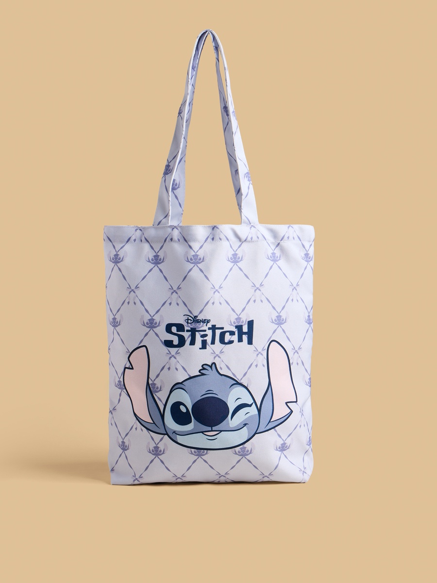 Stitch Print Shopper Bag with Double Handle
