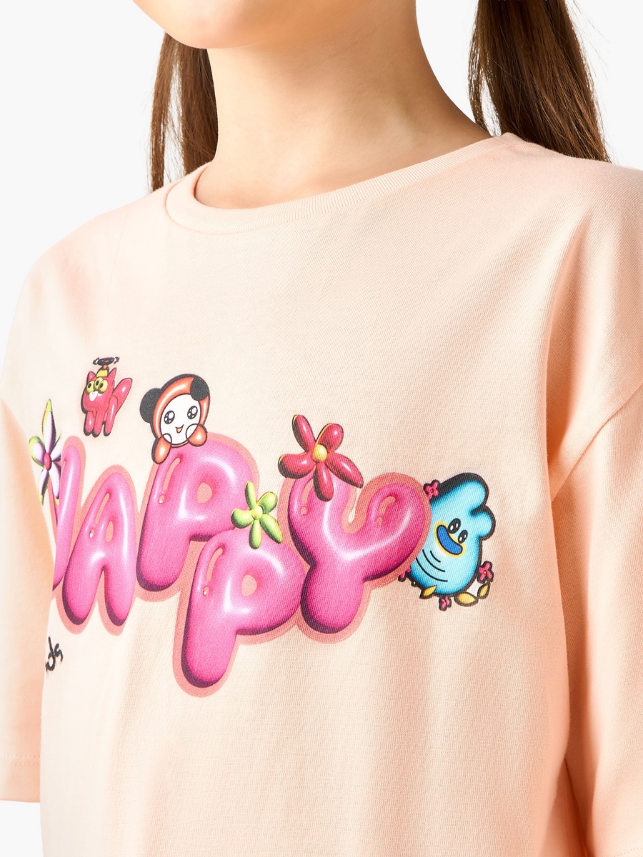 Crew Neck Short Sleeves T-Shirt with Graphic Print
