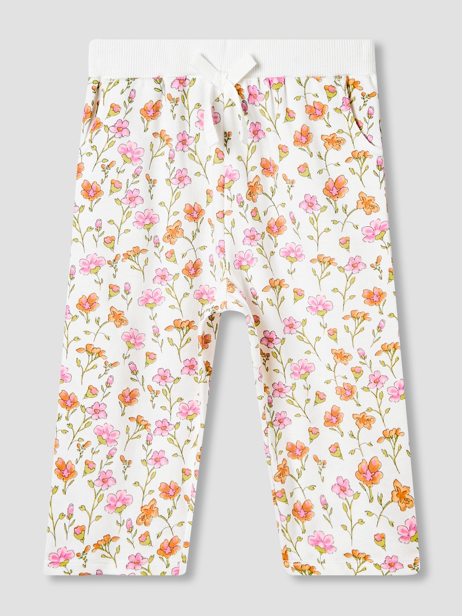 Crew Neck Long Sleeves Sweatshirt and Pants Set with Floral Print