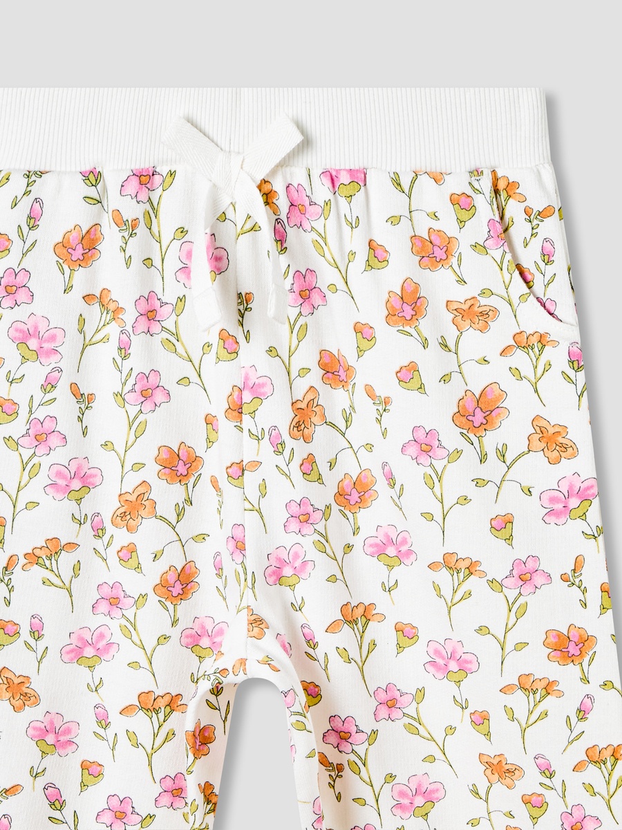 Crew Neck Long Sleeves Sweatshirt and Pants Set with Floral Print