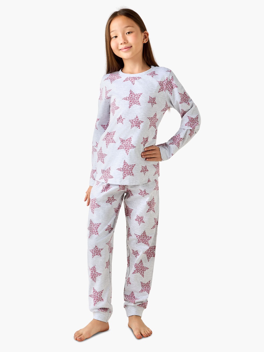 Pack of 3 Round Neck Long Sleeve Pyjama Set with Print