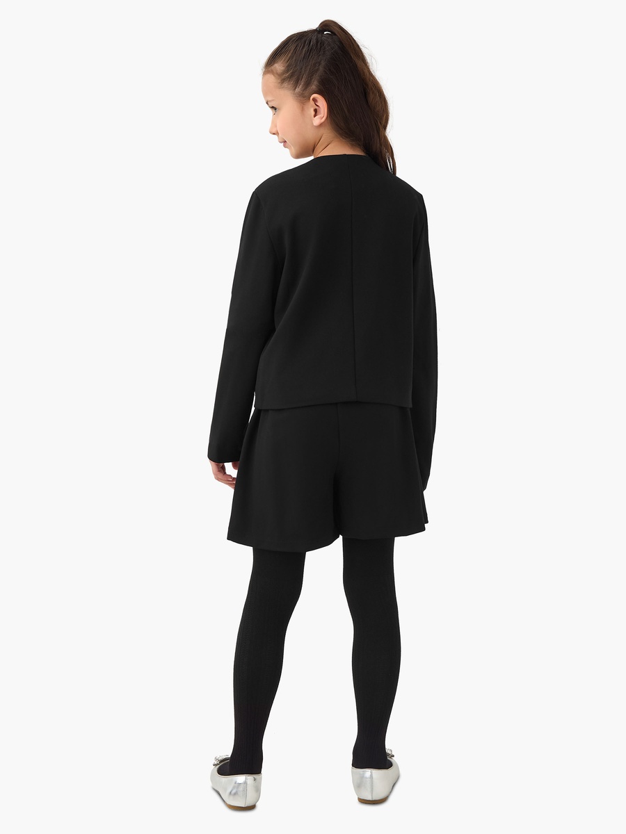 Round Neck Long Sleeves Top and Skirt Set with Bow Accent