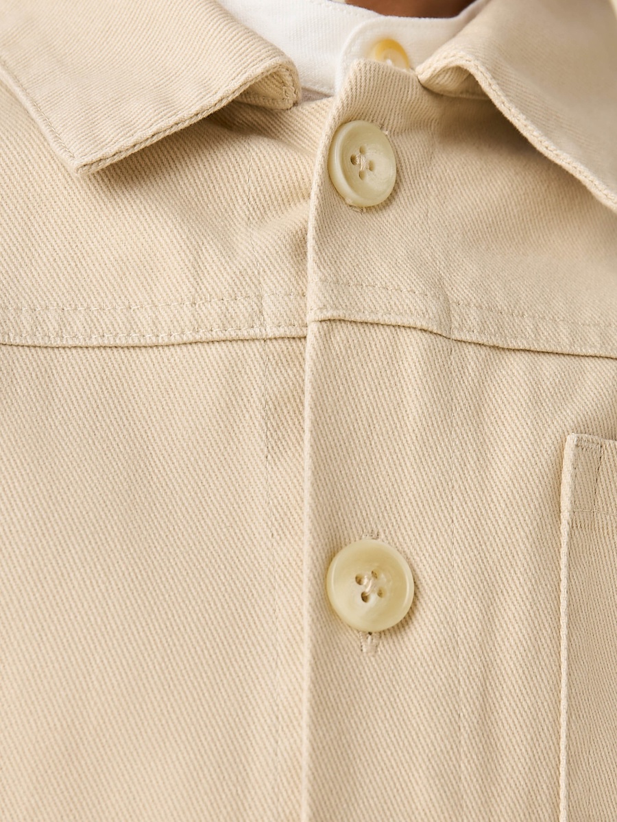 Collared Neck Long Sleeve Shacket and Pants Set with Pocket