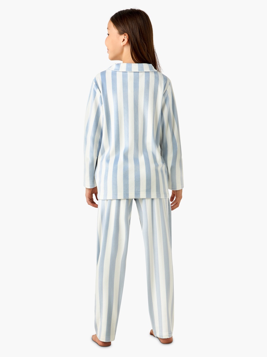 Cotton Collared Neck Long Sleeve Pyjama Set with Stripes