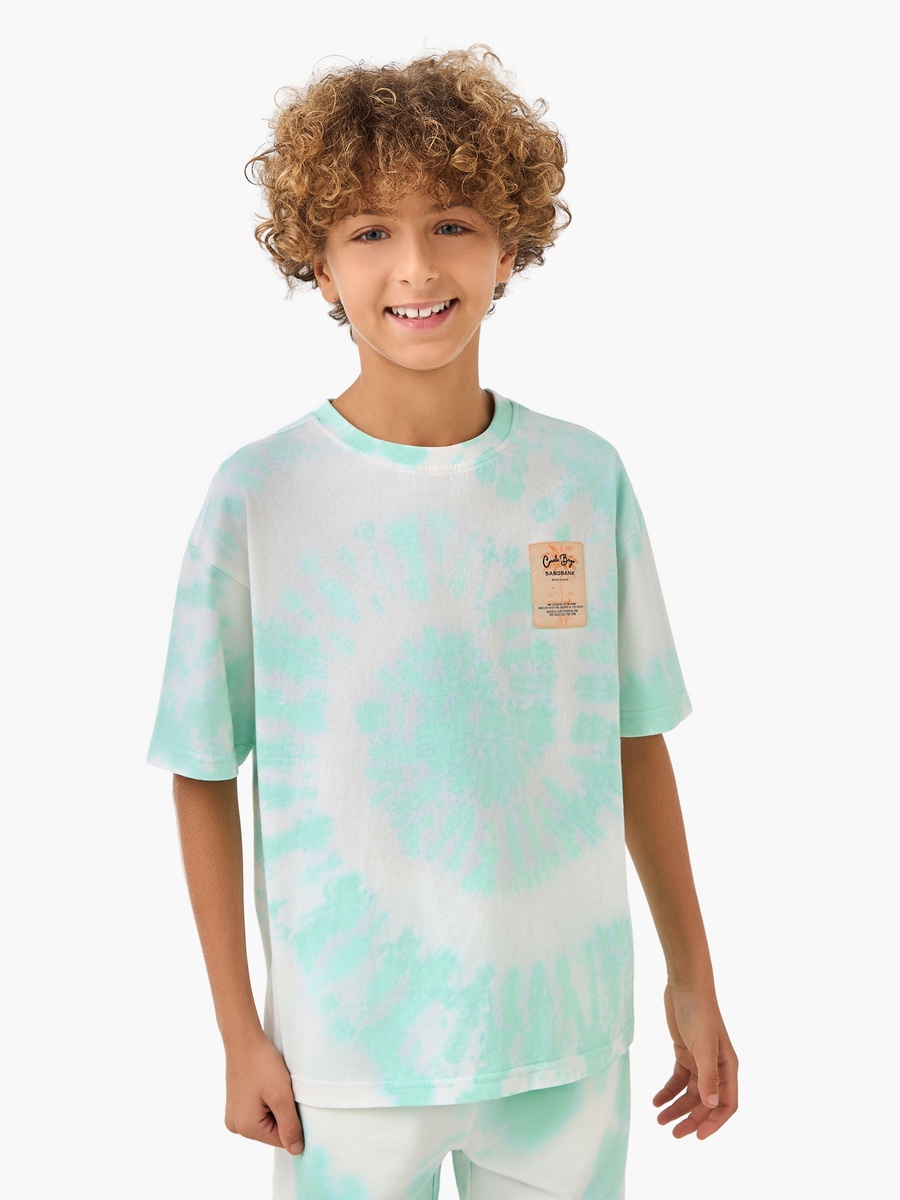 Crew Neck Short Sleeve T-Shirt and Shorts Set with Drawstring Closure