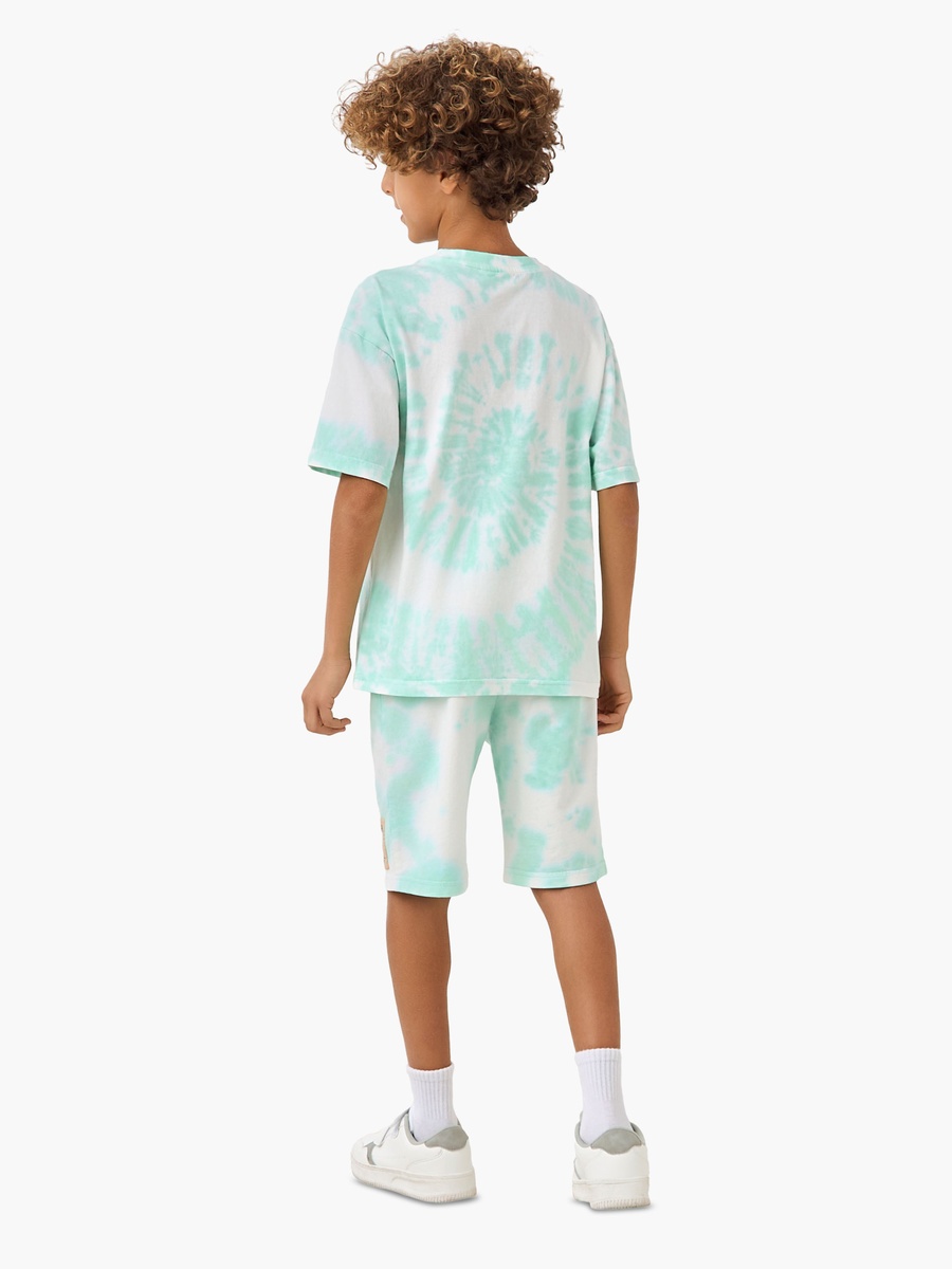 Crew Neck Short Sleeve T-Shirt and Shorts Set with Drawstring Closure