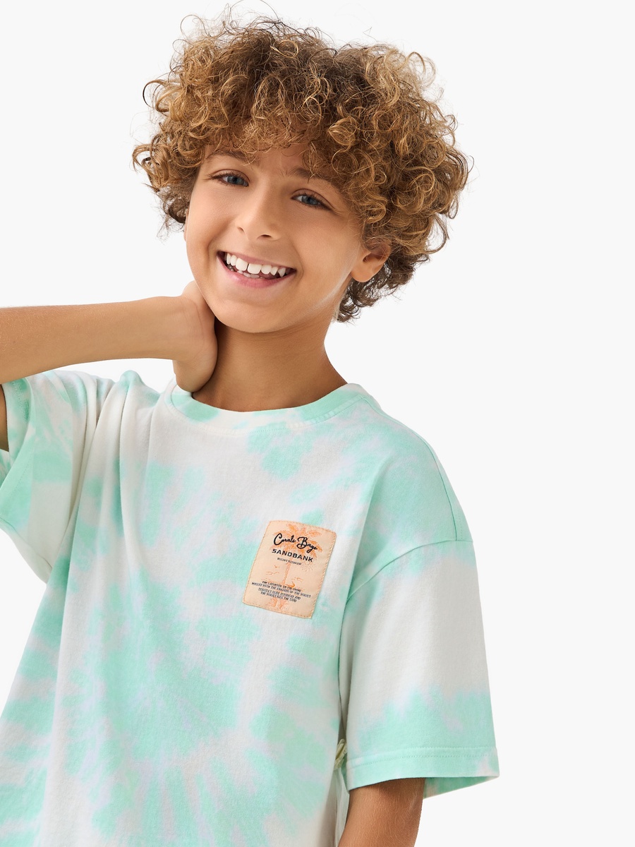 Crew Neck Short Sleeve T-Shirt and Shorts Set with Drawstring Closure