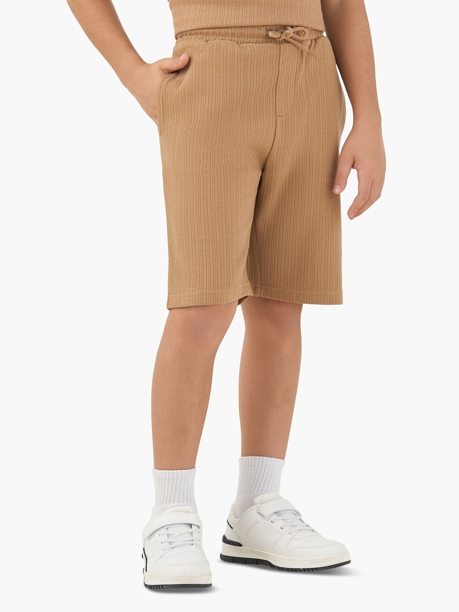 Crew Neck Short Sleeve T-Shirt and Shorts Set with Drawstring Waist