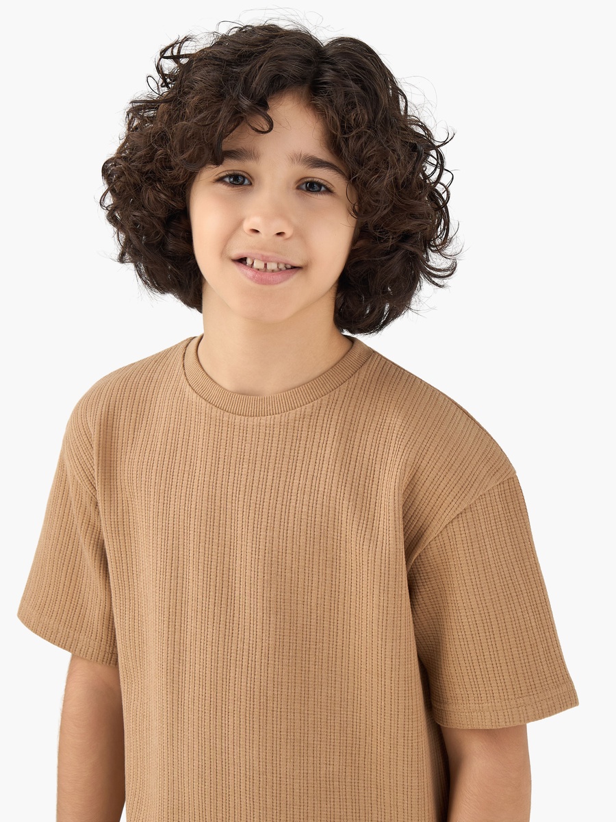 Crew Neck Short Sleeve T-Shirt and Shorts Set with Drawstring Waist