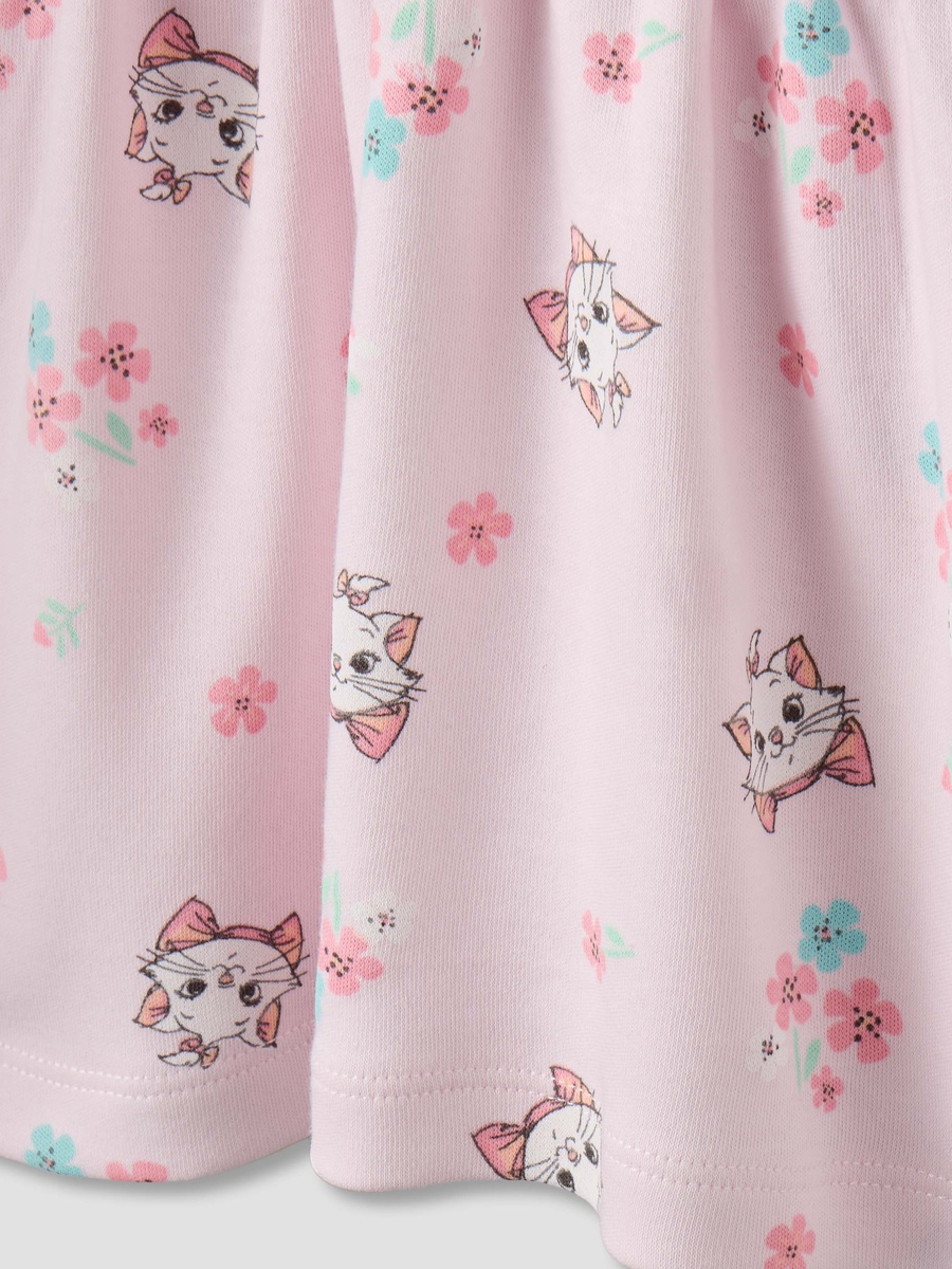 Round Neck Cap Sleeves Dress with Marie Print