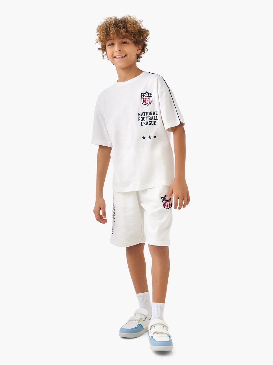 XYZ Crew Neck Short Sleeve T-Shirt and Shorts Set with Drawstring Closure