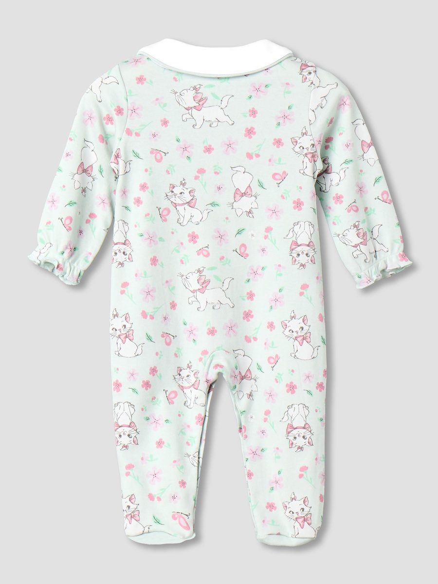 Cotton Collared Long Sleeves Sleepsuit with Marie Print