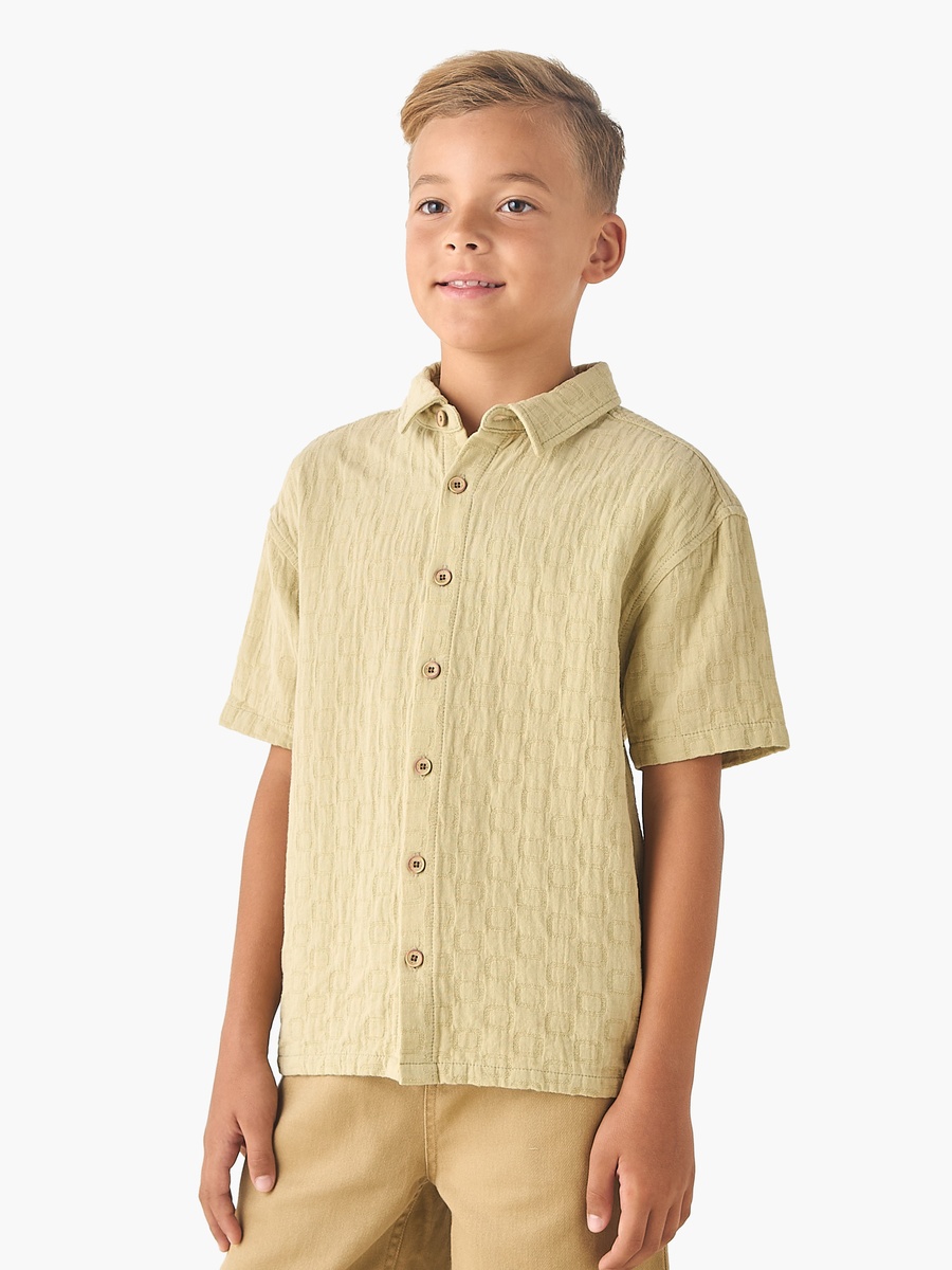 Short Sleeves Shirt with Textured Design