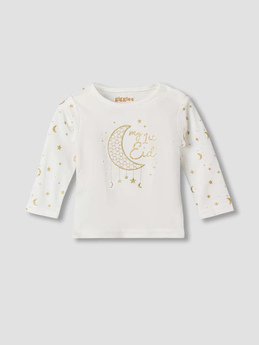 Cotton Round Neck Long Sleeve Pyjama Set with Print