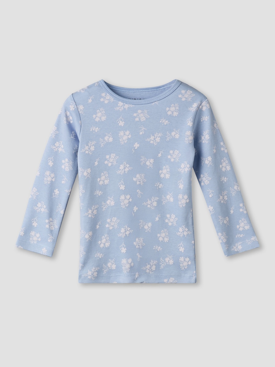 Cotton Round Neck Long Sleeve Pyjama Set with Floral Print