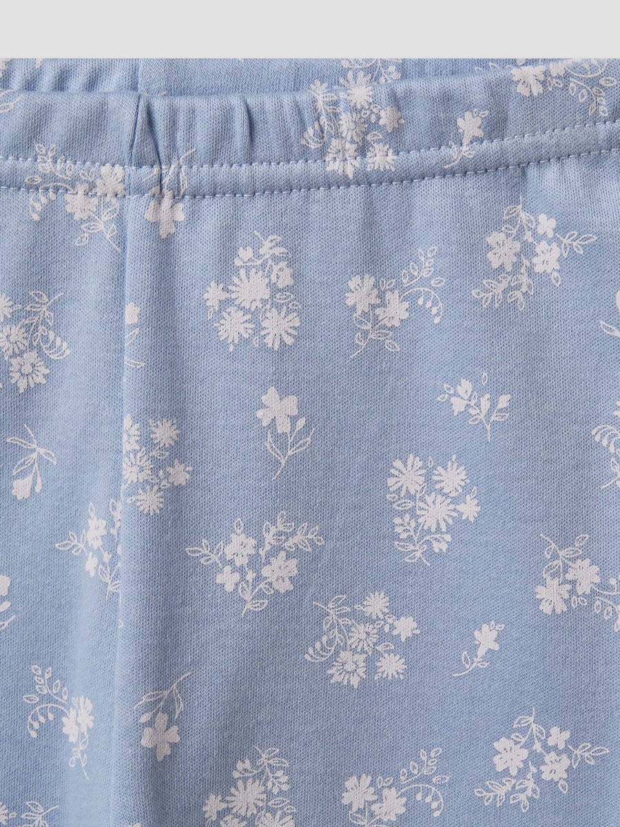 Cotton Round Neck Long Sleeve Pyjama Set with Floral Print