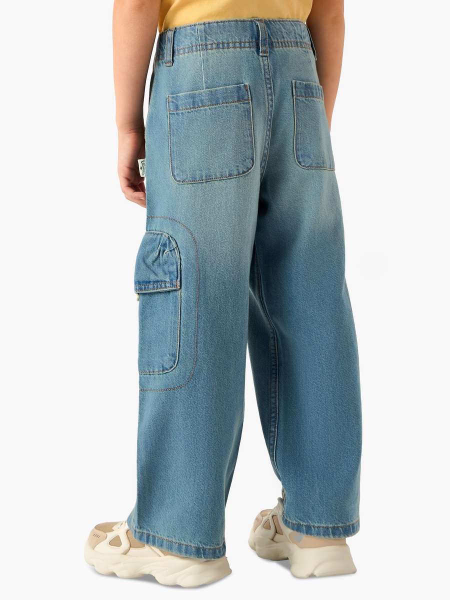 Mid-Rise Relaxed Fit Cargo Jeans