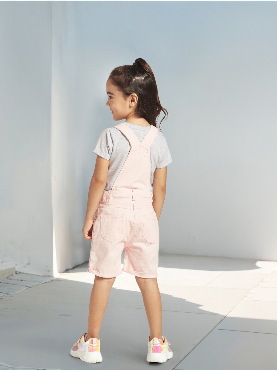 Solid Dungarees with Pockets