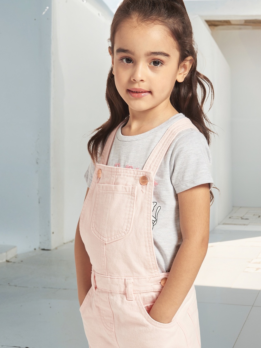 Solid Dungarees with Pockets