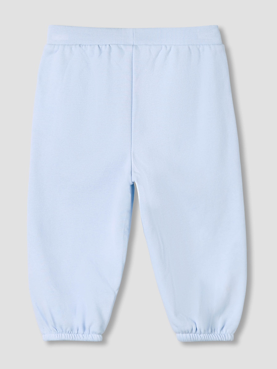 Elastic Waist Joggers with Floral Applique