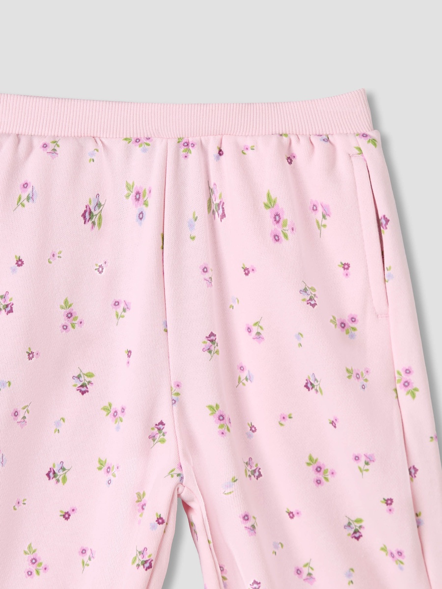 Elasticated Joggers with Floral Print