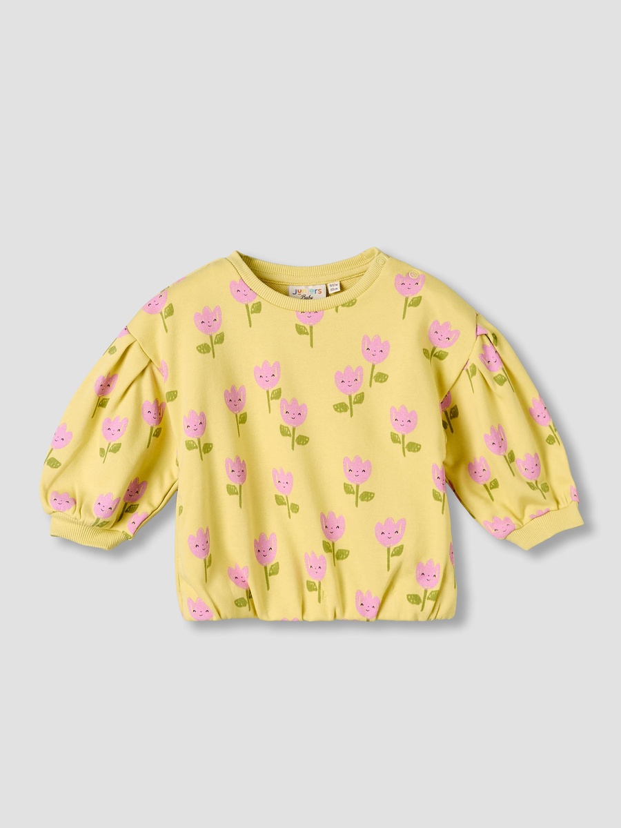 Floral Print Sweatshirt with Long Sleeves