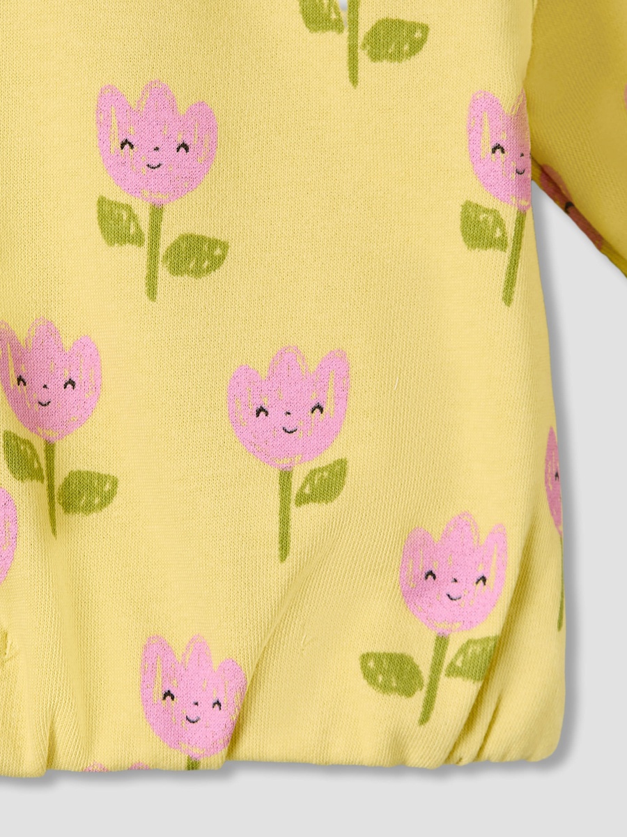 Floral Print Sweatshirt with Long Sleeves