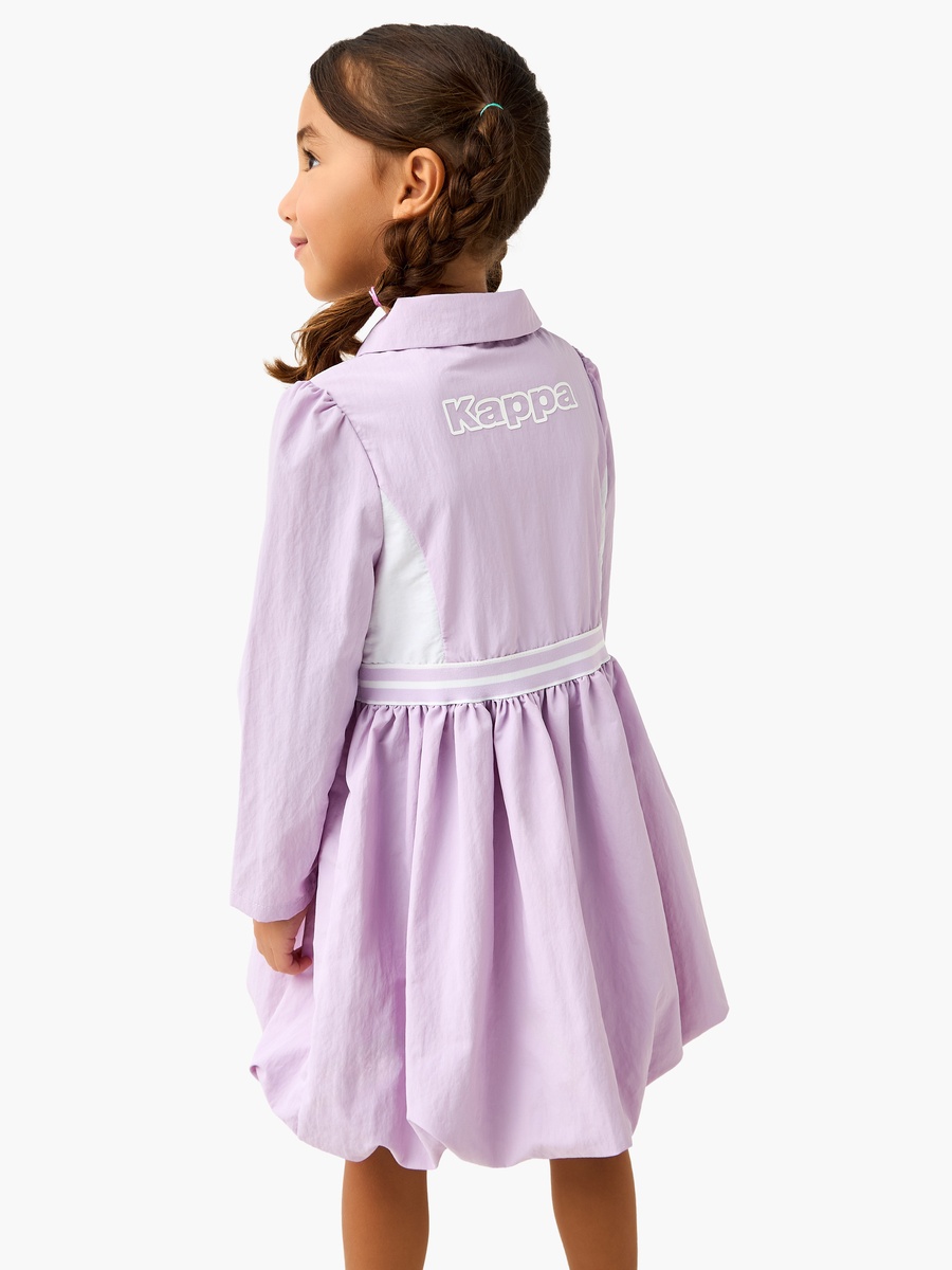 Collar Long Sleeves Dress with Logo Print