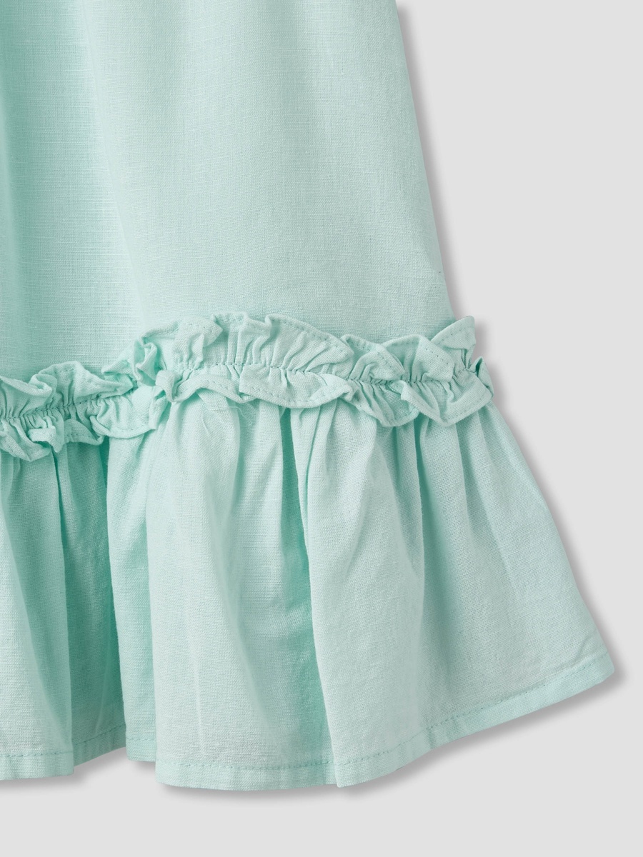 Sailor Collar Long Sleeves Drop Waist Dress with Ruffle Hem