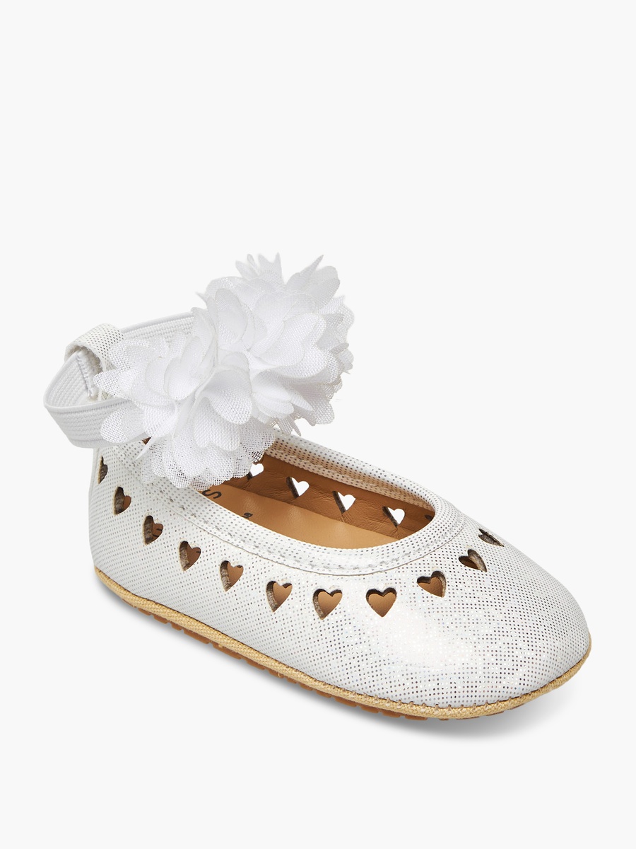 Booties with Elastic Strap and Floral Accent
