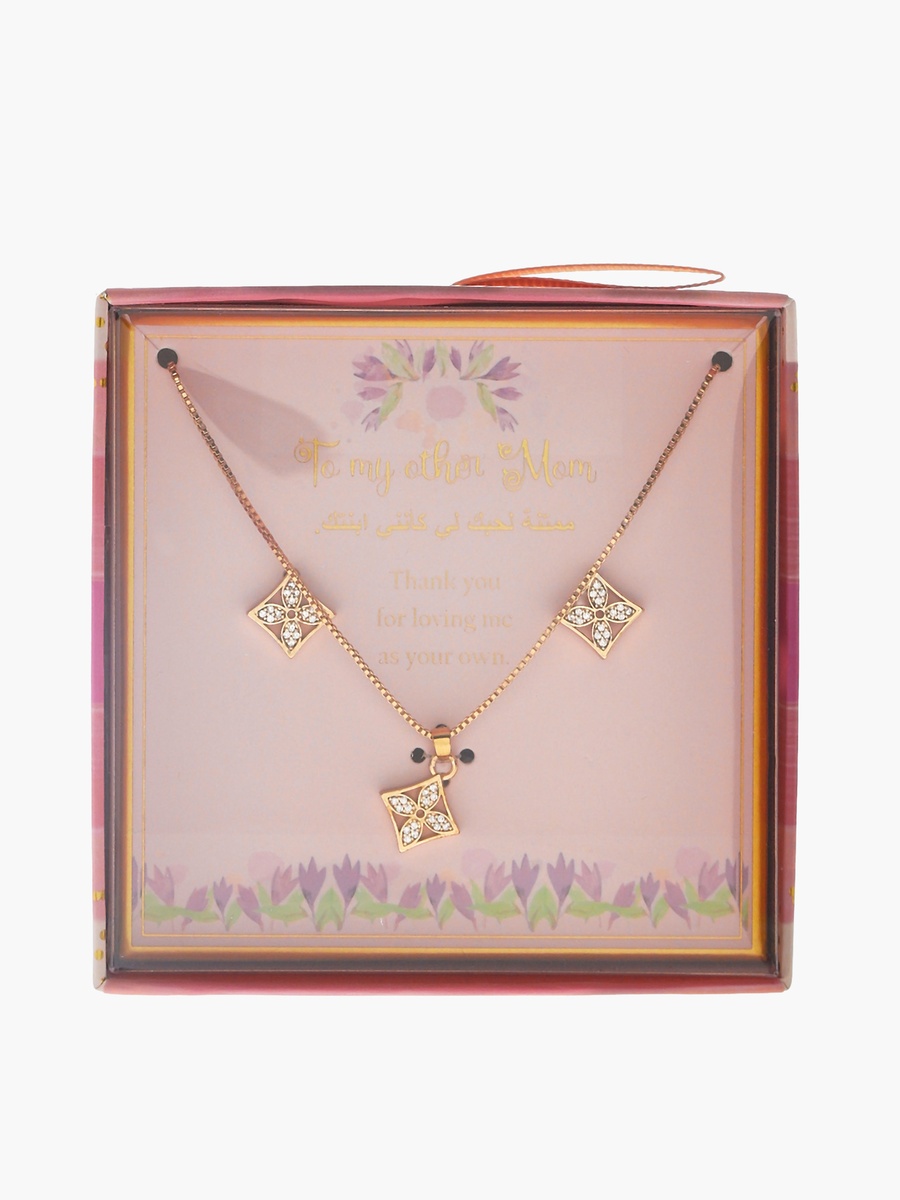 Set of 2 - Embellished Pendant Necklace and Earrings
