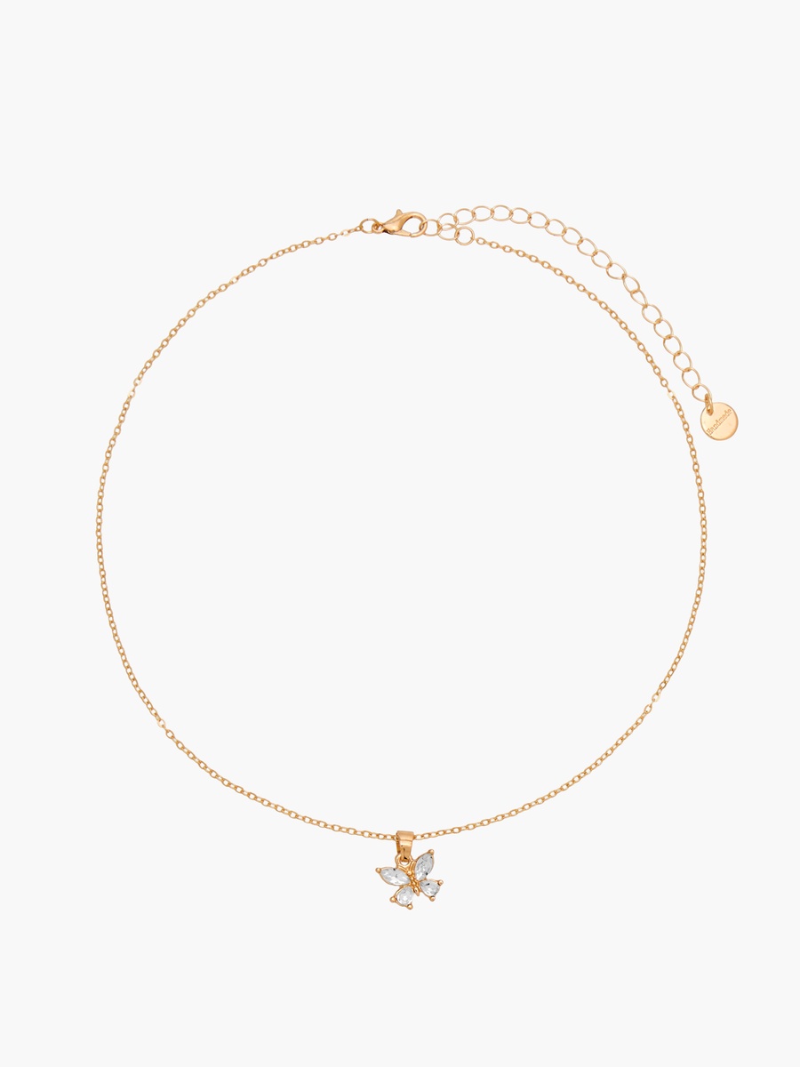 Butterfly Embellished Pendant Necklace and Earrings Set