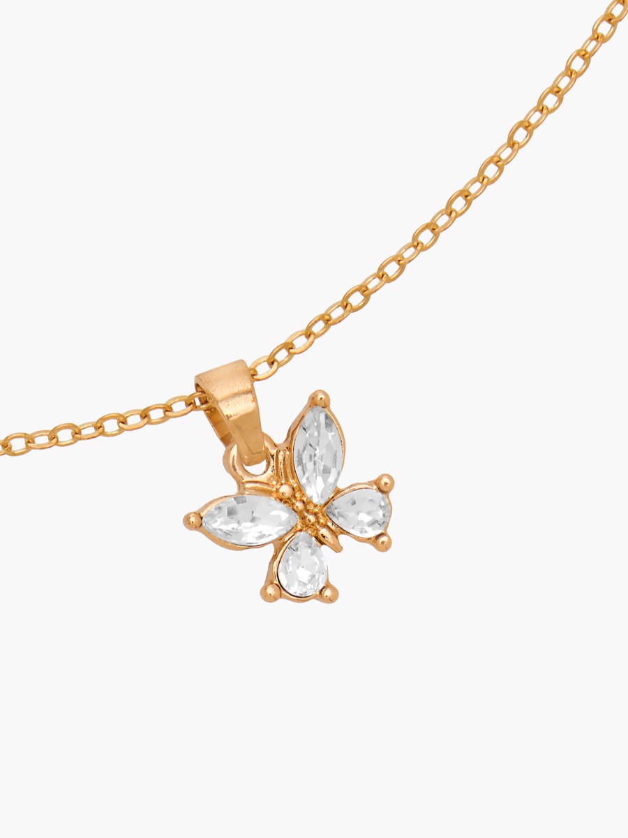 Butterfly Embellished Pendant Necklace and Earrings Set