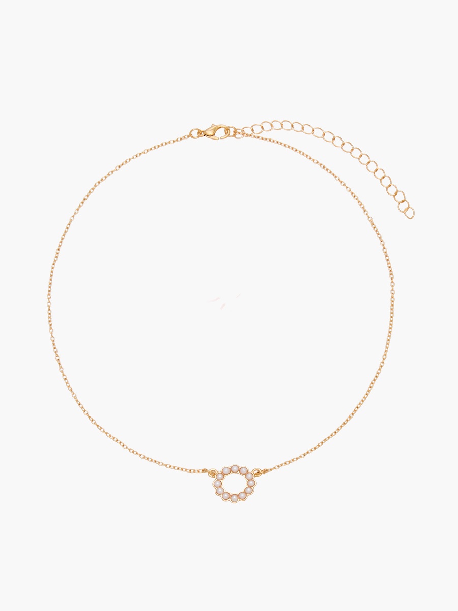 Pearl Embellished Pendant Necklace and Earrings