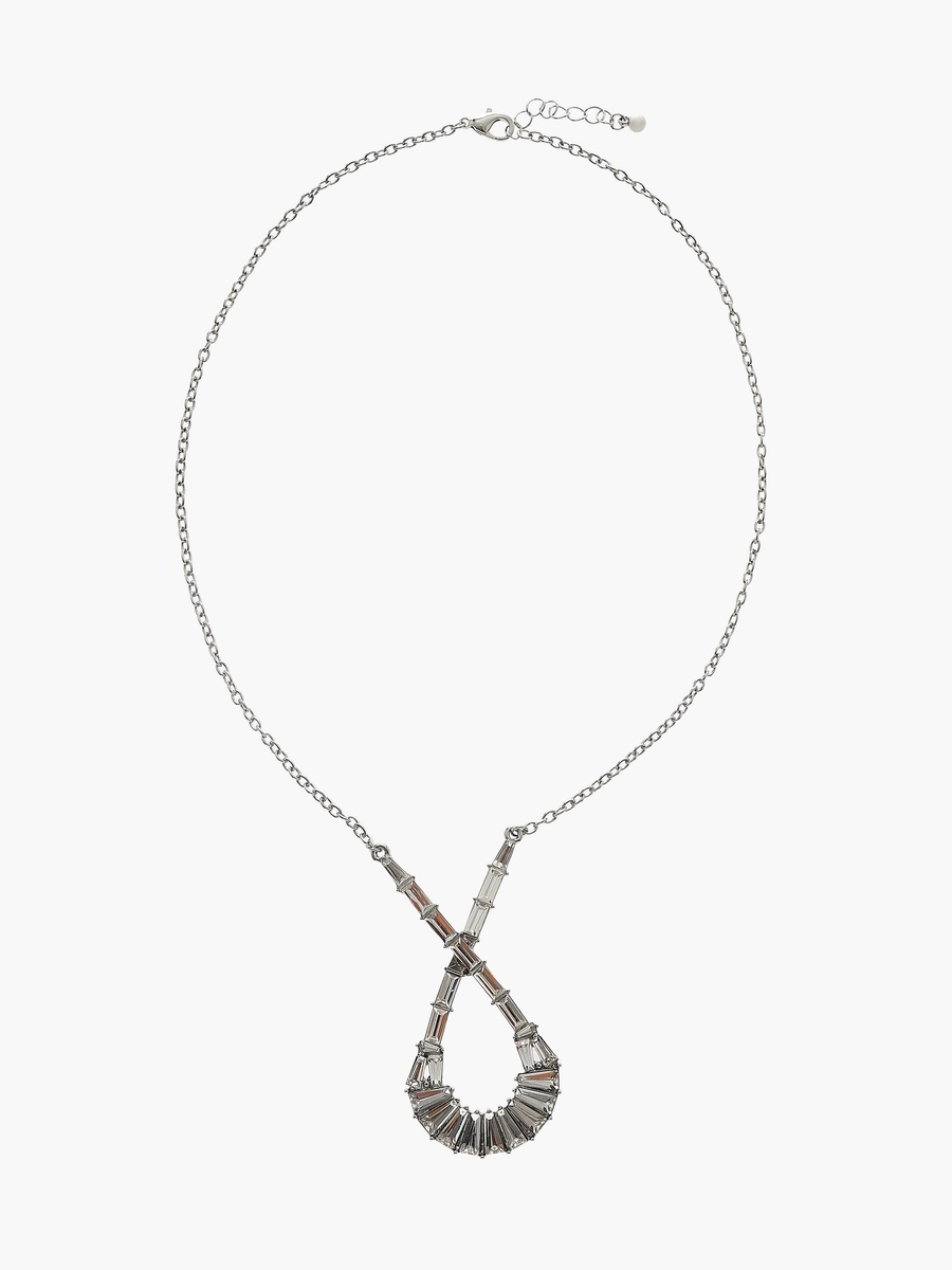 Set of 2 - Cubic Zirconia Embellished Necklace and Earrings