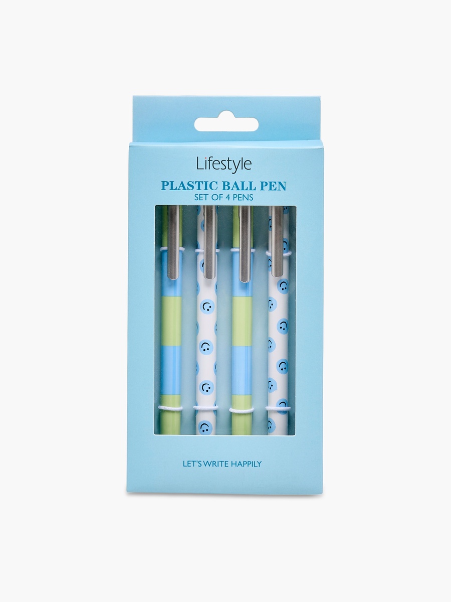 Ball Pen with Assorted Prints - Set of 4