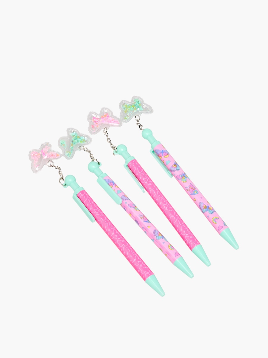 Ball Pen with Butterfly Charm - Set of 4